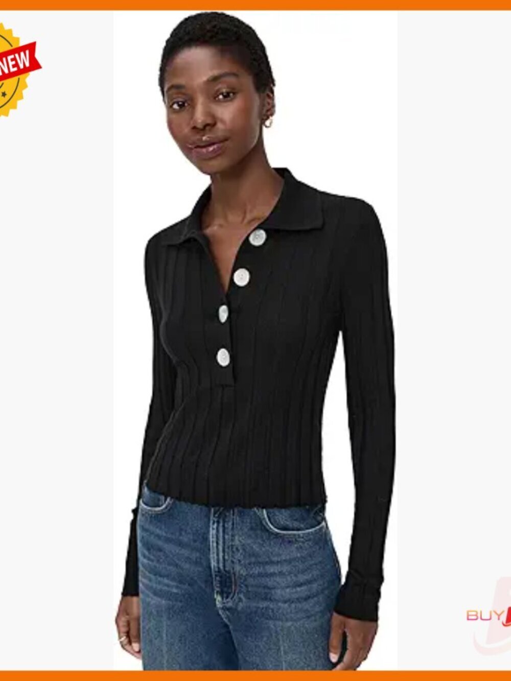 Ribbed Polo Sweater, Merino Silk Blend, Long Sleeve Cardigan, Regular Fit